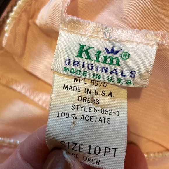 Vintage Kim originals peach colored dress size 10P - Picture 10 of 11